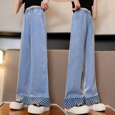 Παιδικά τζιν για κορίτσια Φαρδιά ίσια παντελόνια Καλοκαιρινό σχολείο για κορίτσια Φαρδιά παντελόνια Μόδα Παιδικά μακρύ τζιν 5-15 ετών