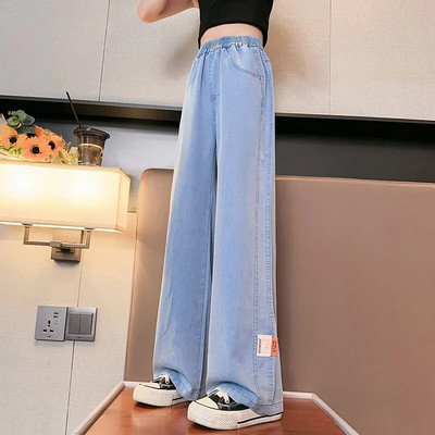 Παιδικά τζιν για κορίτσια Φαρδιά ίσια παντελόνια Καλοκαιρινό σχολείο για κορίτσια Φαρδιά παντελόνια Μόδα Παιδικά μακρύ τζιν 5-15 ετών