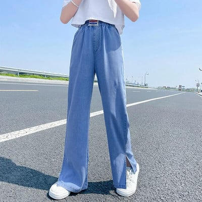 Παιδικά τζιν για κορίτσια Φαρδιά ίσια παντελόνια Καλοκαιρινό σχολείο για κορίτσια Φαρδιά παντελόνια Μόδα Παιδικά μακρύ τζιν 5-15 ετών