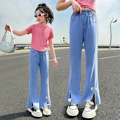Παιδικά τζιν για κορίτσια Φαρδιά ίσια παντελόνια Καλοκαιρινό σχολείο για κορίτσια Φαρδιά παντελόνια Μόδα Παιδικά μακρύ τζιν 5-15 ετών