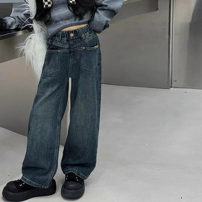 Traperice za djevojčice 2024. Proljeće Novo ljepilo Hlače širokih nogavica sa zvijezdom petokrakom Dječje trendi tinejdžerske dječje hlače 8 10 12 godina