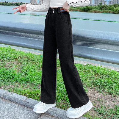 Traperice za djevojčice 2024. Proljeće Novo ljepilo Hlače širokih nogavica sa zvijezdom petokrakom Dječje trendi tinejdžerske dječje hlače 8 10 12 godina