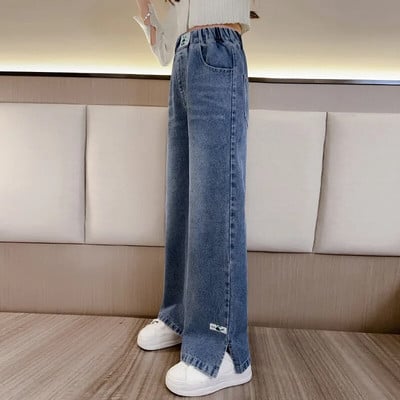 Traperice za djevojčice 2024. Proljeće Novo ljepilo Hlače širokih nogavica sa zvijezdom petokrakom Dječje trendi tinejdžerske dječje hlače 8 10 12 godina