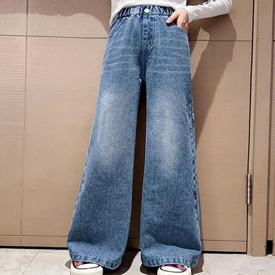 Traperice za djevojčice 2024. Proljeće Novo ljepilo Hlače širokih nogavica sa zvijezdom petokrakom Dječje trendi tinejdžerske dječje hlače 8 10 12 godina