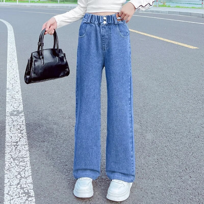 Traperice za djevojčice 2024. Proljeće Novo ljepilo Hlače širokih nogavica sa zvijezdom petokrakom Dječje trendi tinejdžerske dječje hlače 8 10 12 godina