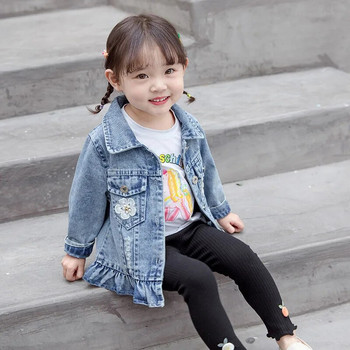 2023 Baby girls τζιν μπουφάν άνοιξη ζακέτα για παιδιά Sweet Little Girl Princess Outwear Παιδικά ρούχα Δώρο γενεθλίων