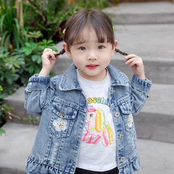 2023 Baby girls τζιν μπουφάν άνοιξη ζακέτα για παιδιά Sweet Little Girl Princess Outwear Παιδικά ρούχα Δώρο γενεθλίων