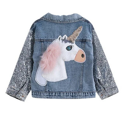 Melario Fete Paltoane Toamnă Jachetă Denim pentru Fete Ocazional Desene Animat Broderie Îmbrăcăminte pentru copii Îmbrăcăminte exterioară pentru Fată Haine pentru copii