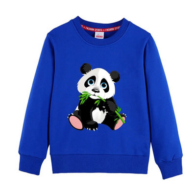 2020. Dječaci Top Odjeća dugih rukava Dječja odjeća za dječake Odjeća za djevojčice Crtići s printom Dječja slatka panda Modna majica Proljeće Jesen