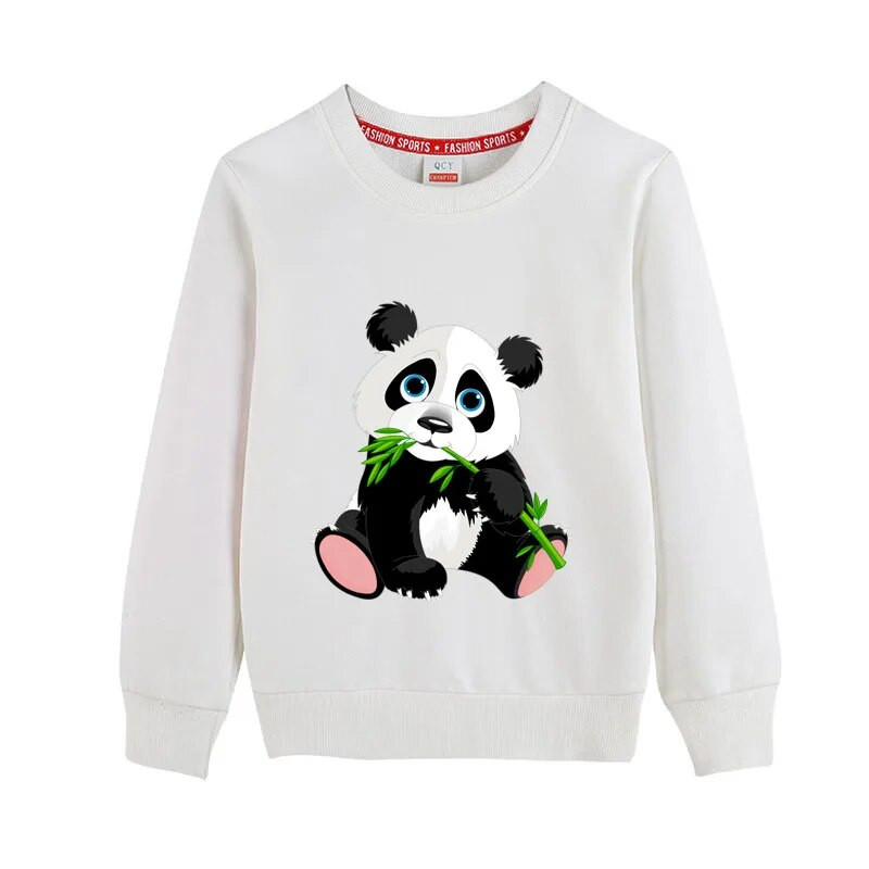 2020. Dječaci Top Odjeća dugih rukava Dječja odjeća za dječake Odjeća za djevojčice Crtići s printom Dječja slatka panda Modna majica Proljeće Jesen