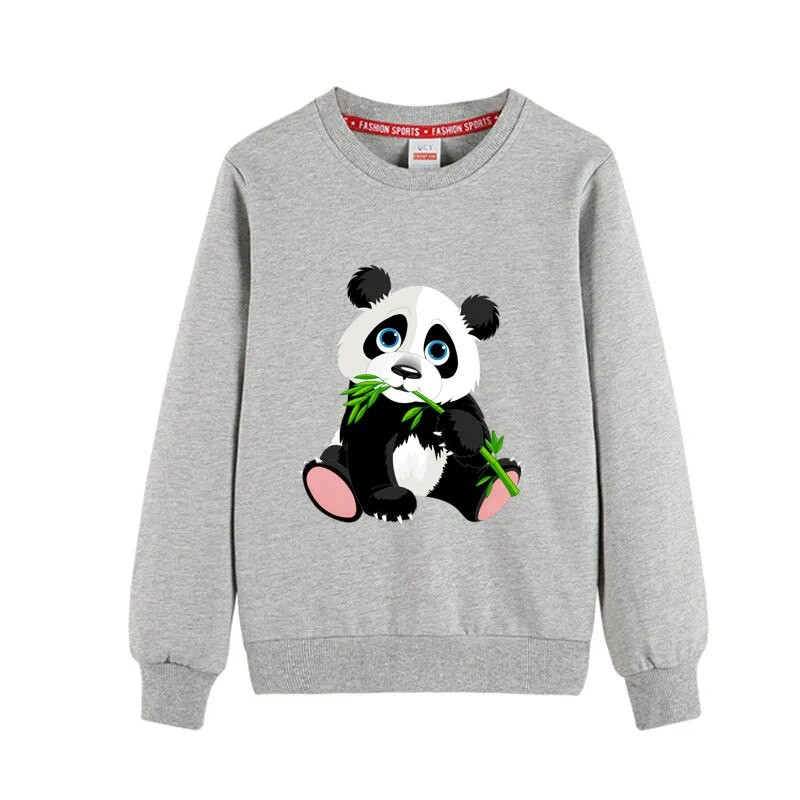 2020. Dječaci Top Odjeća dugih rukava Dječja odjeća za dječake Odjeća za djevojčice Crtići s printom Dječja slatka panda Modna majica Proljeće Jesen