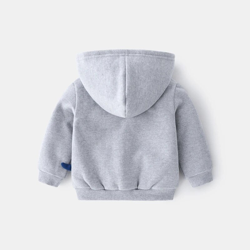 Pavasario rudeniniai šukuoti berniukų gobtuvai su užtrauktuku. Kasdieniai dinozaurų rašto megztiniai 2–6 m ilgomis rankovėmis, vaikų drabužiai