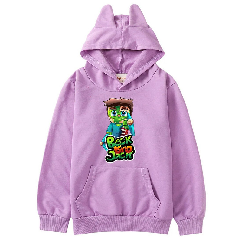 BECKBROJACK Памучни пуловери за деца Дрехи Момичета Kawaii Суичъри Бебешки момчета Графични качулки Риза Дрехи за малко бебе