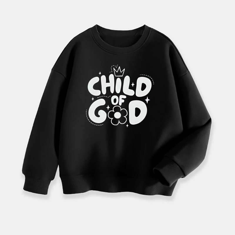 Dječja majica s printom Child of God Ležerna topla dječja majica s dugim rukavima Proljeće Jesen Zima Odjeća za dječake i djevojčice Najbolji dar za djecu