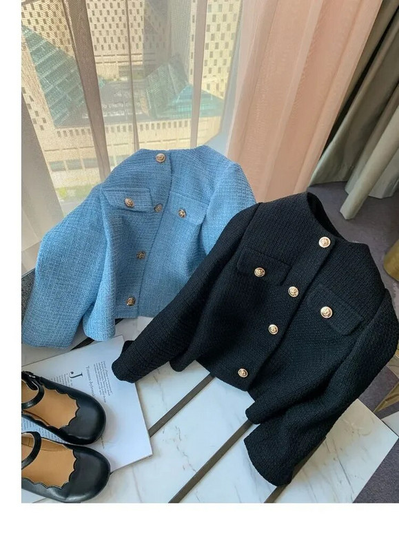 Negru/Albastru Moda Fete Bebeluși Cardigan Jachete Copii Copii Jachetă elegantă pentru ziua de naștere Trenci Haine Pardesi