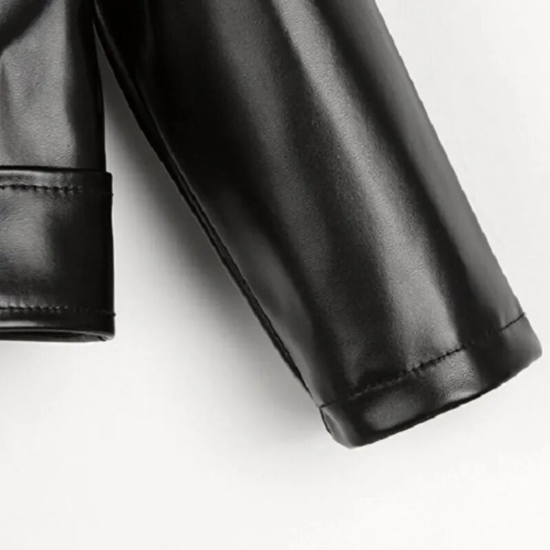 Mood Baby Girl Boy PU-nahast kapuutsiga jope Kevad-sügis lapse nahkmantel, Chaqueta, välisrõivad, beebiriided 4-7 a.