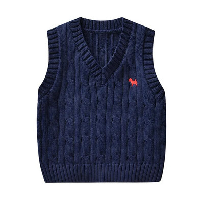 2023 Toamnă Iarnă Sugari Fete Topuri Bumbac Broderie Solidă Pulover Fără Mâneci Stretch Loose Copii Fete Vest