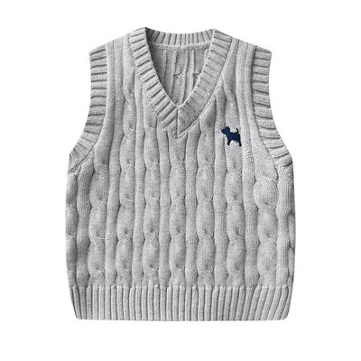 2023 Toamnă Iarnă Sugari Fete Topuri Bumbac Broderie Solidă Pulover Fără Mâneci Stretch Loose Copii Fete Vest