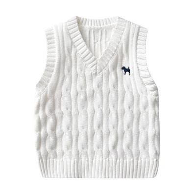 2023 Toamnă Iarnă Sugari Fete Topuri Bumbac Broderie Solidă Pulover Fără Mâneci Stretch Loose Copii Fete Vest