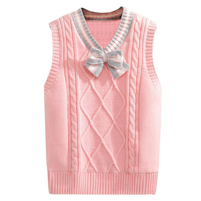 Stil japonez drăguț pulover vestă copil fete fără mâneci largi îmbrăcăminte exterioară tricotată vestă școală ținută zilnică Y2K toamnă pulovere topuri