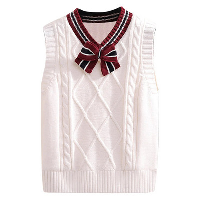 Stil japonez drăguț pulover vestă copil fete fără mâneci largi îmbrăcăminte exterioară tricotată vestă școală ținută zilnică Y2K toamnă pulovere topuri