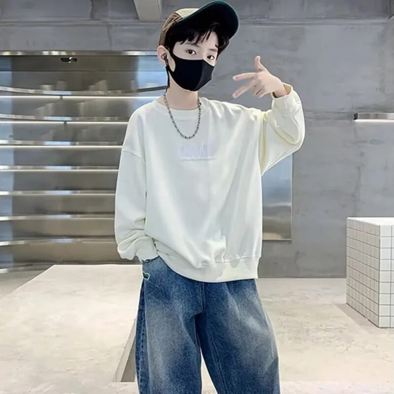 Πουλόβερ για αγόρια σε στυλ άνοιξης και φθινοπώρου Νέο μεσαίου μεγέθους παιδικό φθινοπωρινό μπλουζάκι για αγόρια φθινοπωρινό πουκάμισο μοντέρνο και μοντέρνο