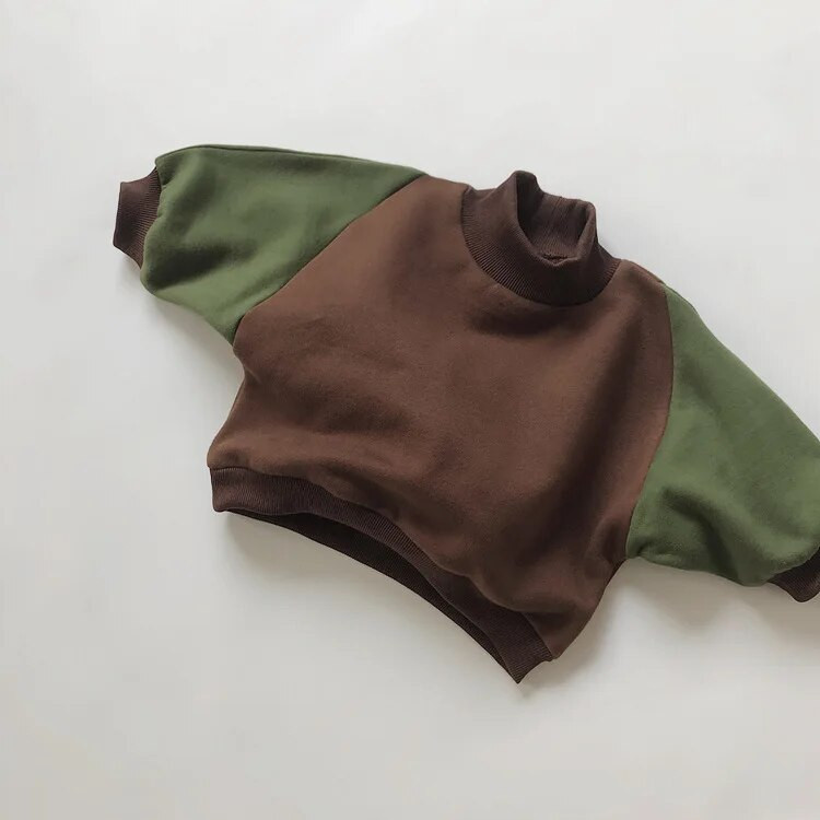 deer jonmi Uus talvine korea stiilis beebipoisid, paksud dressipluusid, poolkaelus, lapiline varrukas, väikelapsed, püksid, topid