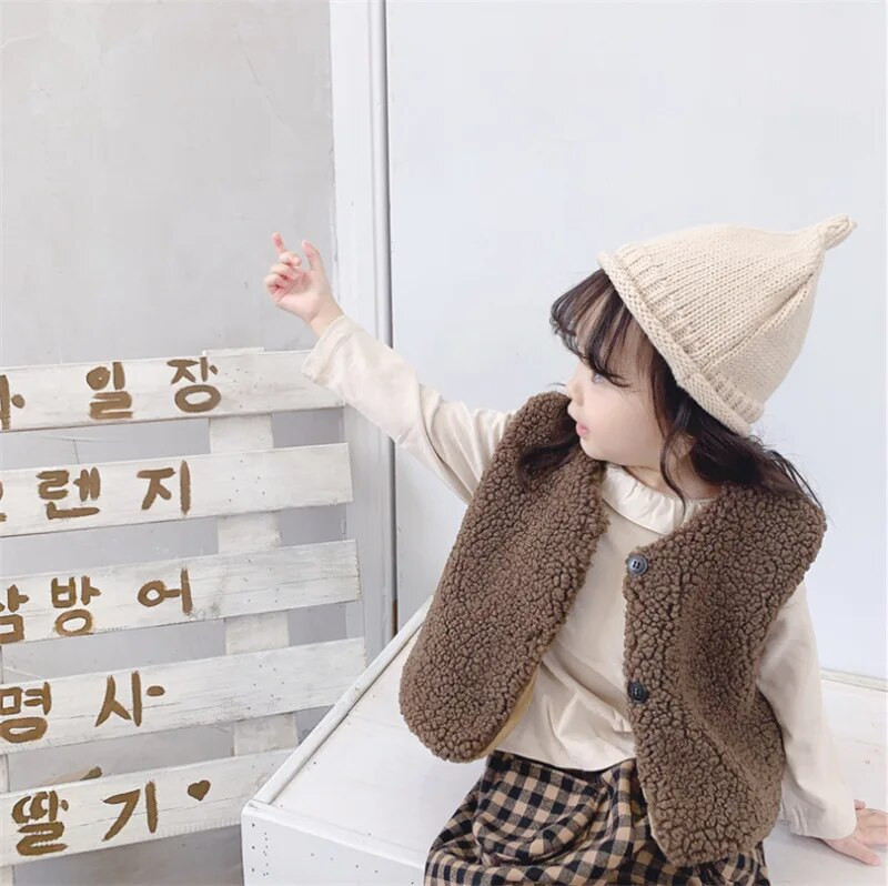 HoneyCherry Παιδικό Διπλό Γιλέκο Βρεφικό Γιλέκο Κοριτσιού Και Αγόρι Λούτρινο Γιλέκο Βρεφικό Κοριτσάκι Χειμερινά Ρούχα Νηπιαγωγών Γιλέκο