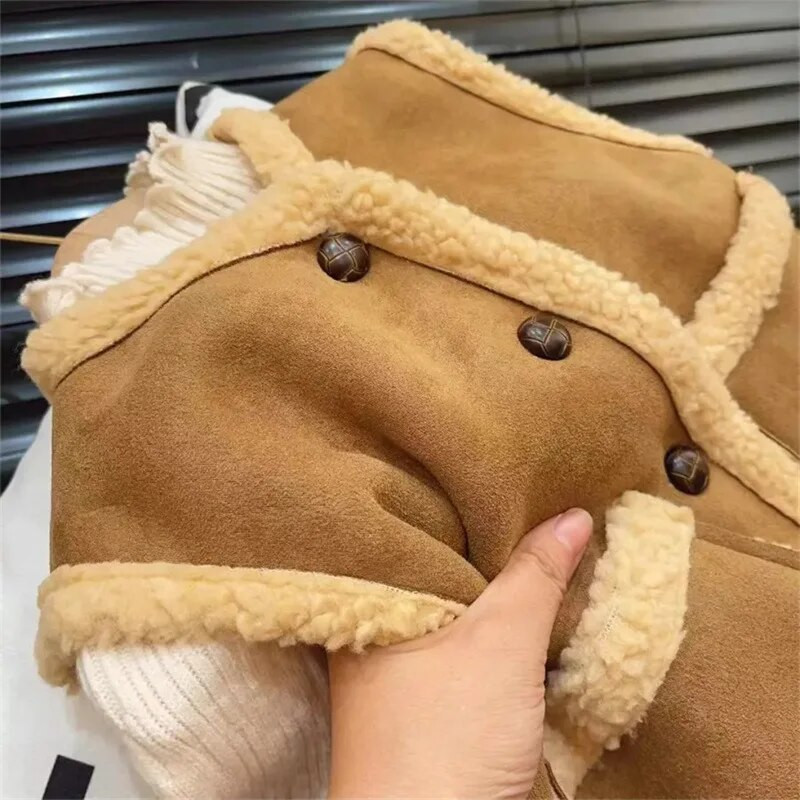 Haine de iarnă pentru copii Bebeluși băieți vestă îngroșată din lână de miel haină caldă pentru fetiță vestă jachetă fără mâneci vestă de blană