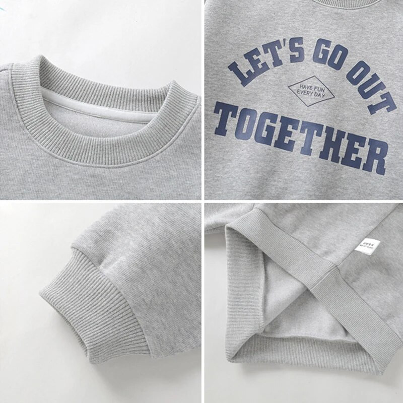 Vaikiški berniukų megztiniai su laiškais spauda pavasario rudens mažylio viršutiniai drabužiai berniukams ilgomis rankovėmis marškinėliai Vaikiški kūdikių apatiniai drabužiai