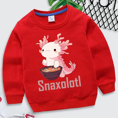 Smiješne Snaxolotl Axolotl majice s kapuljačom Kawaii Dječja odjeća Slatke Axolotl grafičke majice Harajuku Ležerna dječja odjeća Djevojčice Dječaci