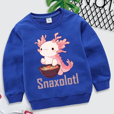 Smiješne Snaxolotl Axolotl majice s kapuljačom Kawaii Dječja odjeća Slatke Axolotl grafičke majice Harajuku Ležerna dječja odjeća Djevojčice Dječaci