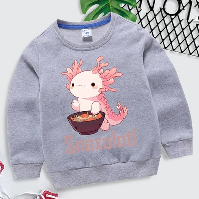 Smiješne Snaxolotl Axolotl majice s kapuljačom Kawaii Dječja odjeća Slatke Axolotl grafičke majice Harajuku Ležerna dječja odjeća Djevojčice Dječaci