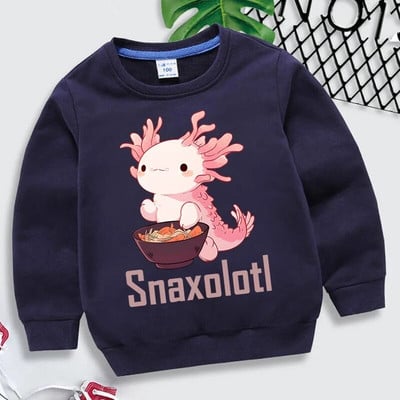 Smiješne Snaxolotl Axolotl majice s kapuljačom Kawaii Dječja odjeća Slatke Axolotl grafičke majice Harajuku Ležerna dječja odjeća Djevojčice Dječaci