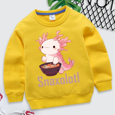 Smiješne Snaxolotl Axolotl majice s kapuljačom Kawaii Dječja odjeća Slatke Axolotl grafičke majice Harajuku Ležerna dječja odjeća Djevojčice Dječaci