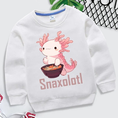 Smiješne Snaxolotl Axolotl majice s kapuljačom Kawaii Dječja odjeća Slatke Axolotl grafičke majice Harajuku Ležerna dječja odjeća Djevojčice Dječaci