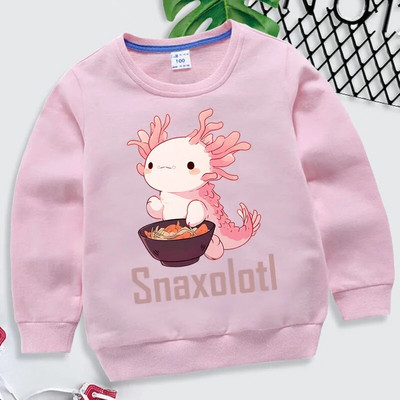 Smiješne Snaxolotl Axolotl majice s kapuljačom Kawaii Dječja odjeća Slatke Axolotl grafičke majice Harajuku Ležerna dječja odjeća Djevojčice Dječaci