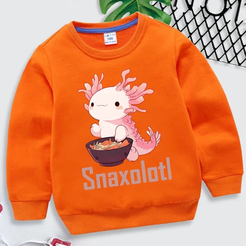 Smiješne Snaxolotl Axolotl majice s kapuljačom Kawaii Dječja odjeća Slatke Axolotl grafičke majice Harajuku Ležerna dječja odjeća Djevojčice Dječaci