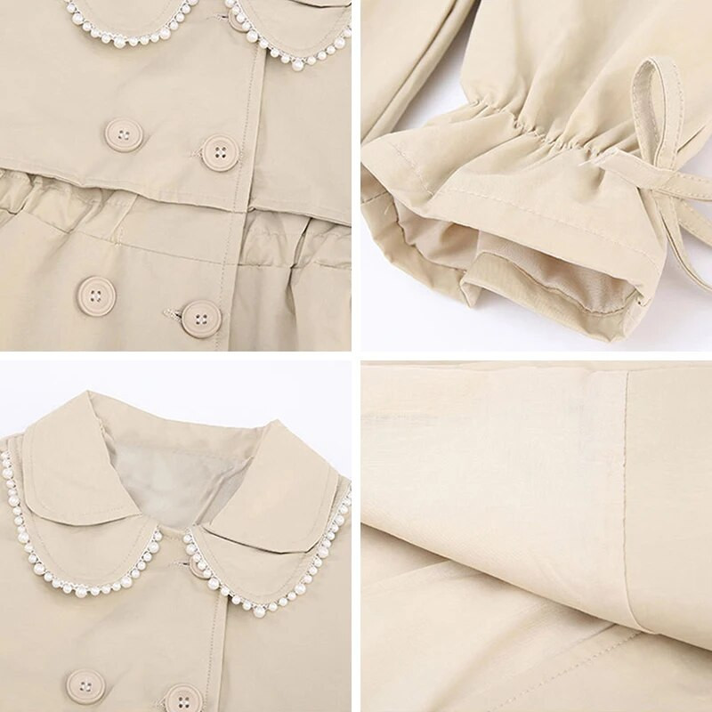 2023, primăvară, toamnă, nou sosire, modă, stil coreean, trenci pentru fete, îmbrăcăminte exterioară pentru copii, jachetă lungă împotriva vântului pentru fete 4-12 ani