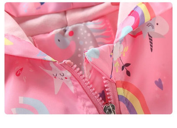 Καινούργιο Παιδικό Μπουφάν Βρεφικά Ρούχα Γελοιογραφία Μπουφάν με κουκούλα Κορυφαίο φερμουάρ Αντιανεμικό για κορίτσι Χειμερινό παλτό για κοστούμι 2 3 4 5 6 7 8 Ηλικία