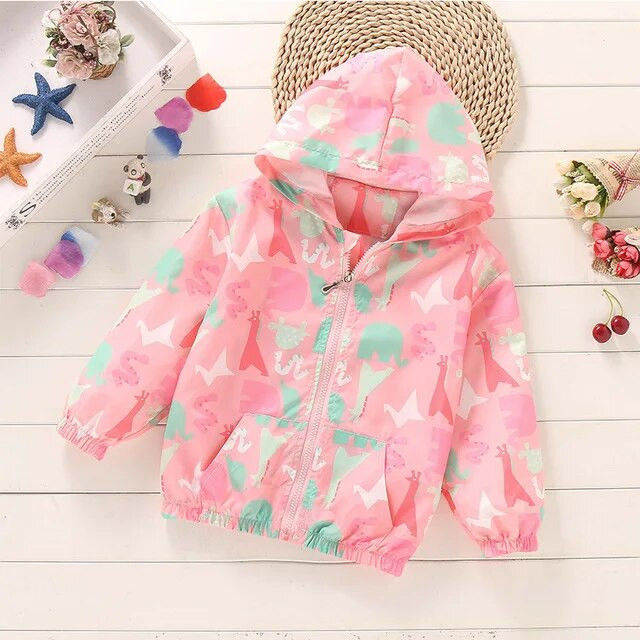 Nova dječja jakna Odjeća za bebe Jakna iz crtića Hoodies Gornja vjetrovka s patentnim zatvaračem za djevojčicu Zimski kaput za odijelo 2 3 4 5 6 7 8 Dob