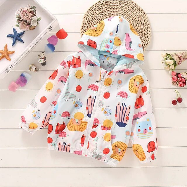 Nova dječja jakna Odjeća za bebe Jakna iz crtića Hoodies Gornja vjetrovka s patentnim zatvaračem za djevojčicu Zimski kaput za odijelo 2 3 4 5 6 7 8 Dob