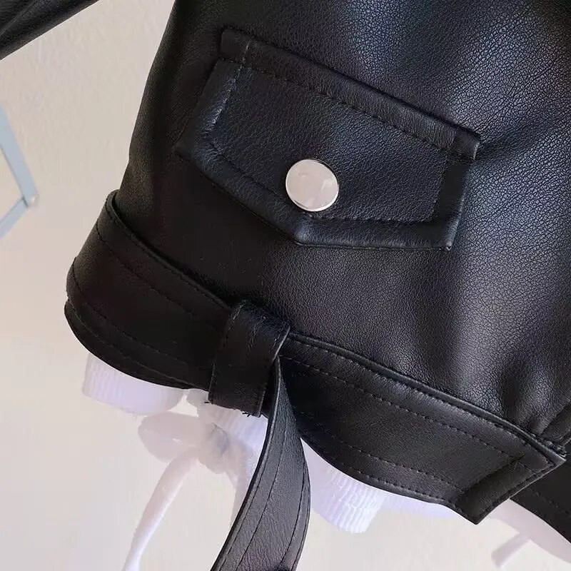 Kevad-sügis lastele PU-nahkjakk Tüdrukutele Beebimantlid Moodsad lasteriided 2023Uus 2 3 4 5 6 7 aastane