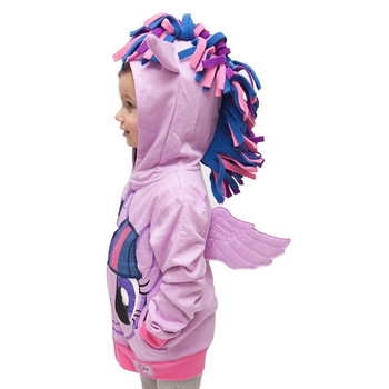 Έτοιμα στοκ Μπουφάν για κορίτσια Little Pony Φθινοπωρινά κινούμενα σχέδια με κουκούλα Χριστουγεννιάτικο παλτό για αγόρια 3 4 5 6 7 8 χρόνια Παιδικά ρούχα