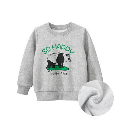 Iarna 2024, nou pulover cu panda din desene animate, bluză, pentru băieți, catifea, pentru copii, ocazional, hanorace cu mânecă lungă, ținută caldă pentru copii