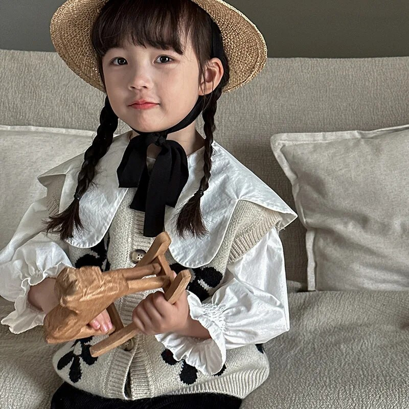 Veste coreeane Veste de tricotat Îmbrăcăminte pentru copii Vestă din fire de lână de toamnă Noi băieți Fete Pulover pentru copii mici haine de iarnă