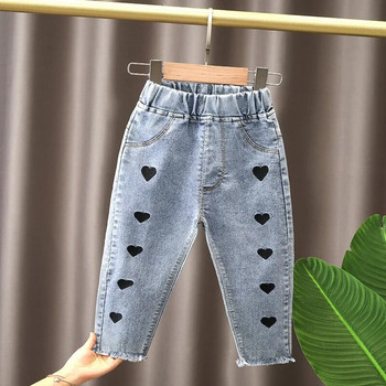Ανοιξιάτικα παιδικά κοριτσίστικα βρεφικά φαρδιά ίσια τζιν παντελόνια για κοριτσίστικα παιδικά ρούχα παντελόνι τζιν εξωτερικού χώρου