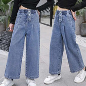 Primavara Toamna Adolescente Denim Pantaloni Largi Pantaloni Copii Moda Noua Blugi Fete 5 6 8 10 12 13 14 Ani Haine pentru copii