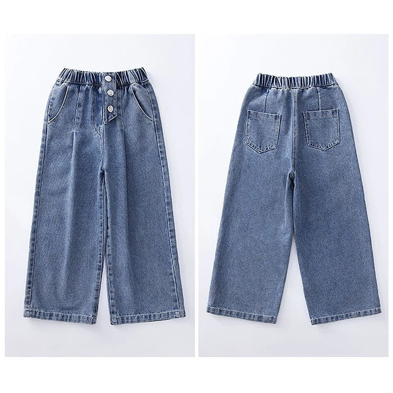 Primavara Toamna Adolescente Denim Pantaloni Largi Pantaloni Copii Moda Noua Blugi Fete 5 6 8 10 12 13 14 Ani Haine pentru copii