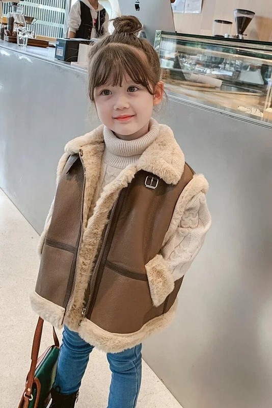 Vestă pentru fete 2023, noua iarnă, cu pluș îngroșat, maiou coreean pentru copii, haină peste umeri, vestă la modă pentru copii